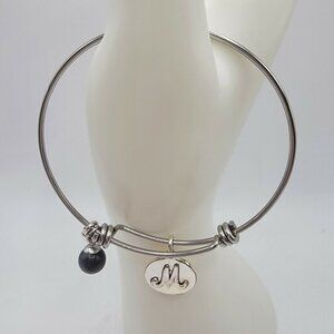 Silver Tone M or W adjustable bracelet with additional charms fashion bracelet‎
